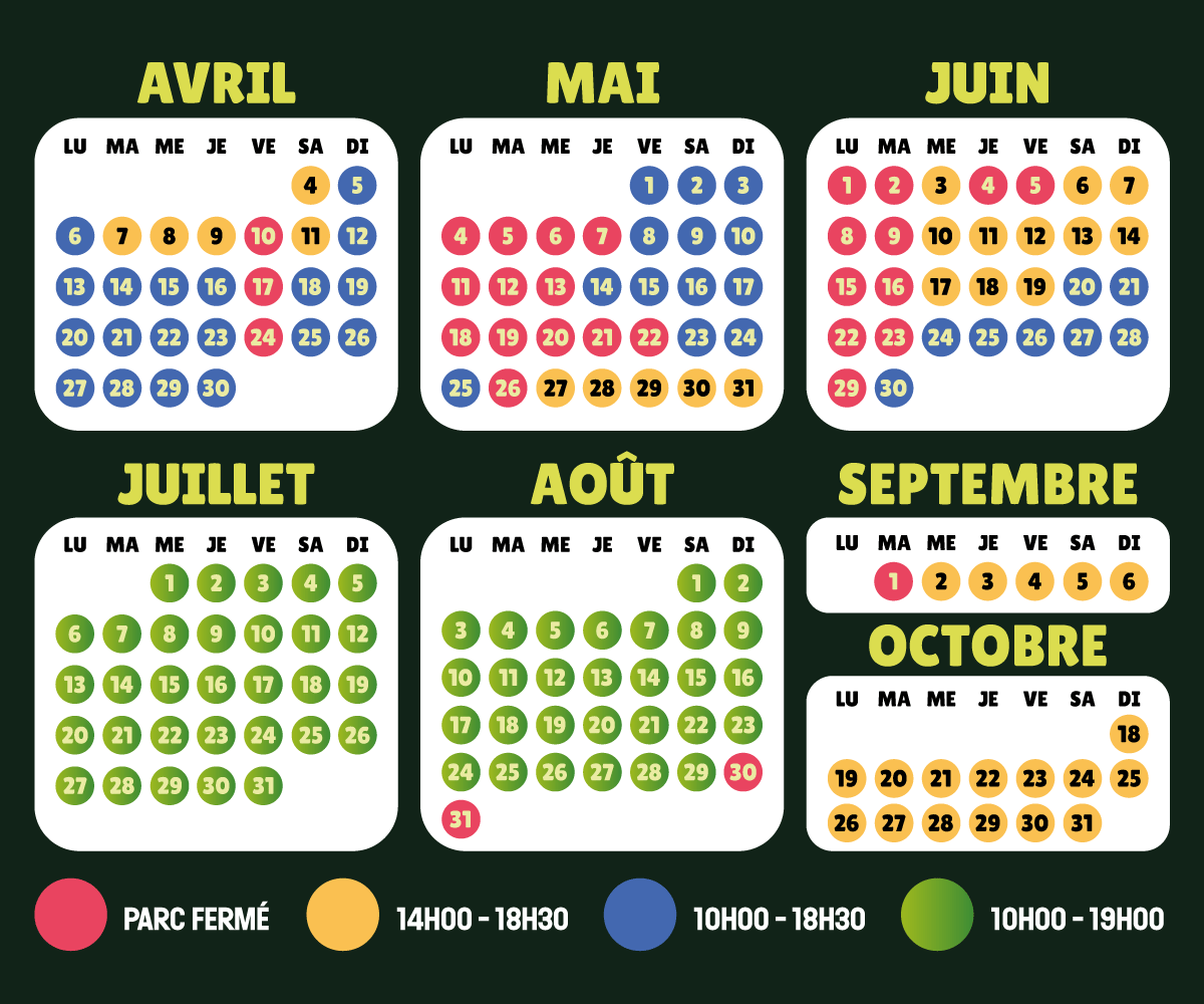 Calendrier-horaires-2026-Dinos-park Calendrier horaires 2026 Dinos park